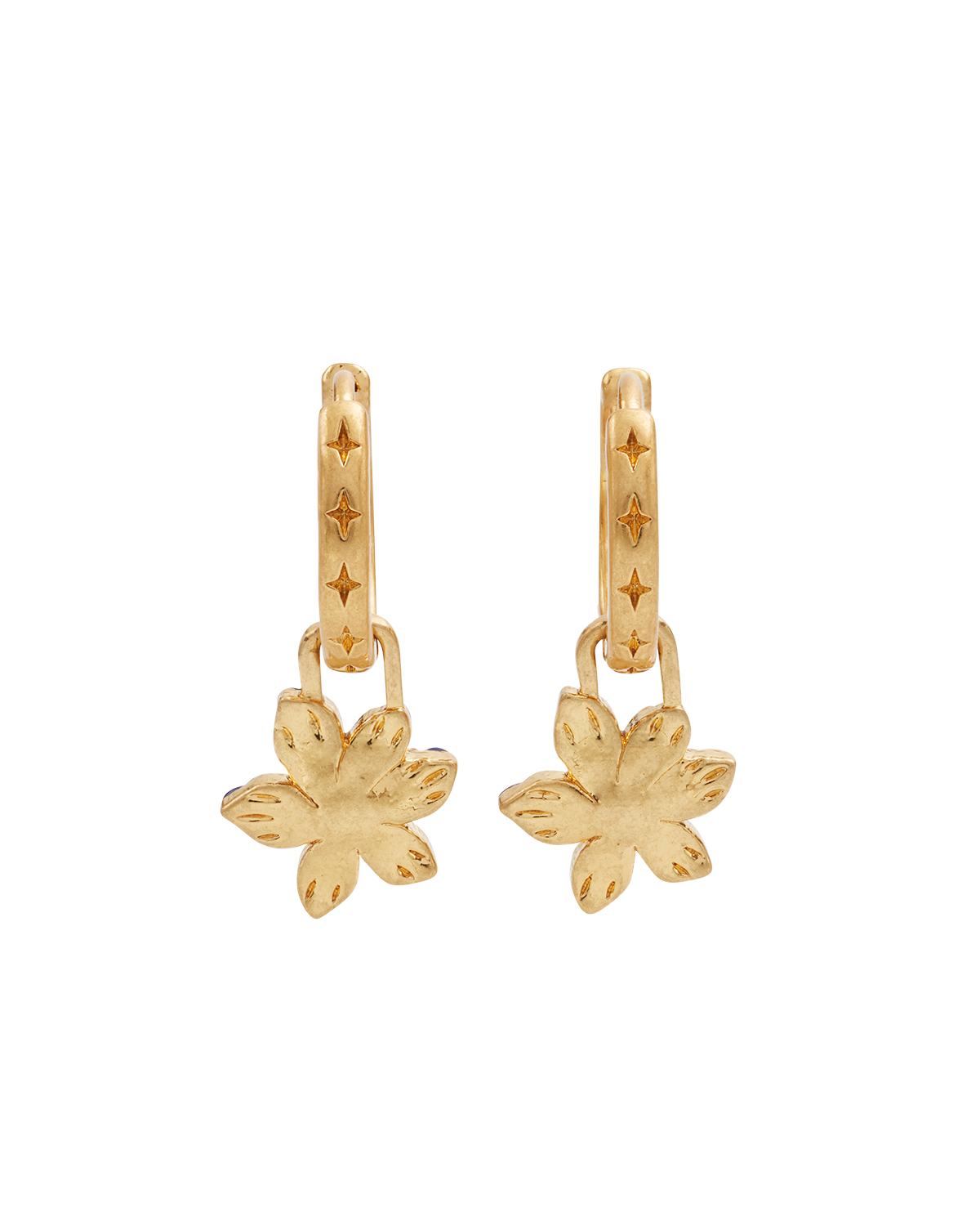 Gold Nightshade Huggie Earrings