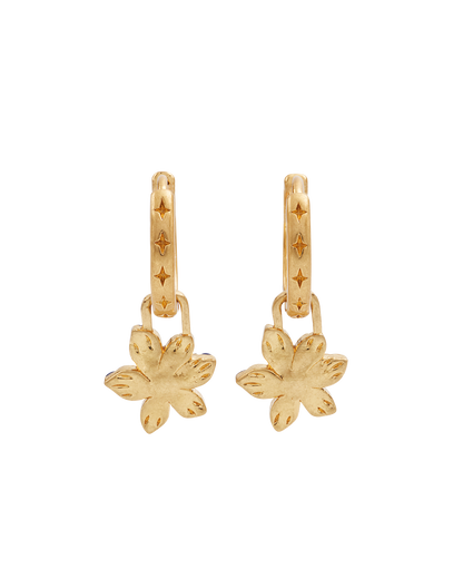 Gold Nightshade Huggie Earrings
