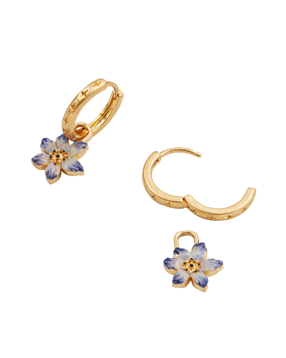Gold Nightshade Huggie Earrings
