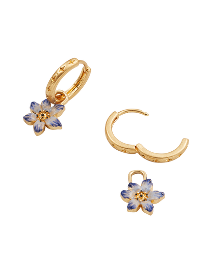 Gold Nightshade Huggie Earrings