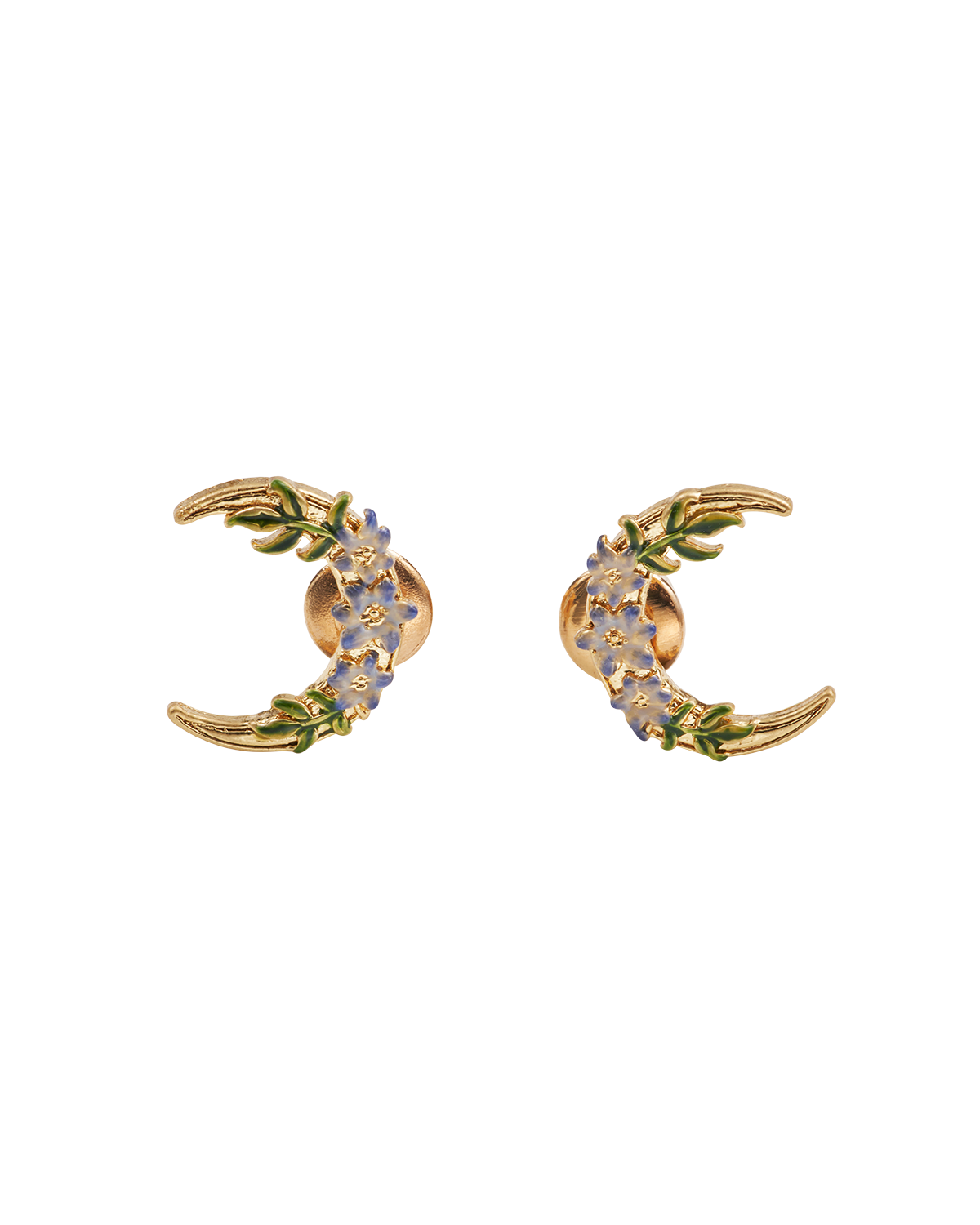 Gold Nightshade Moon Stud Earrings