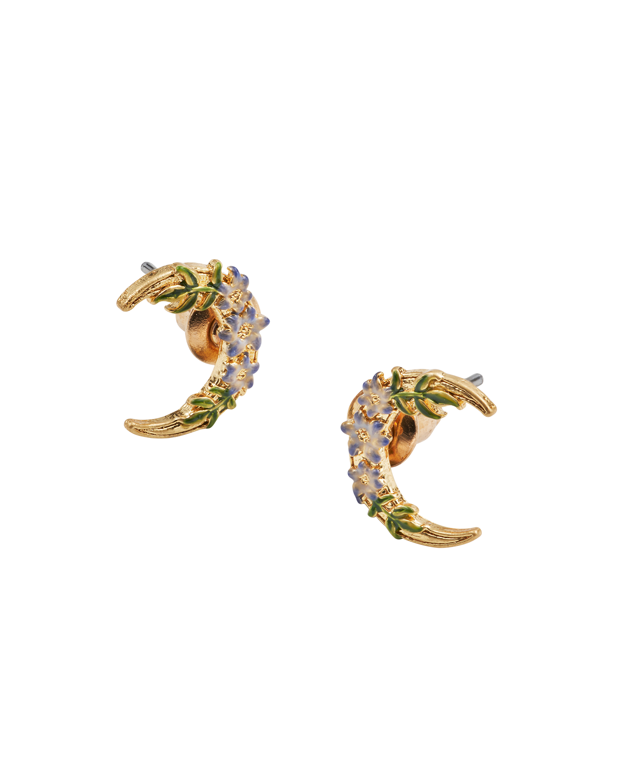 Gold Nightshade Moon Stud Earrings