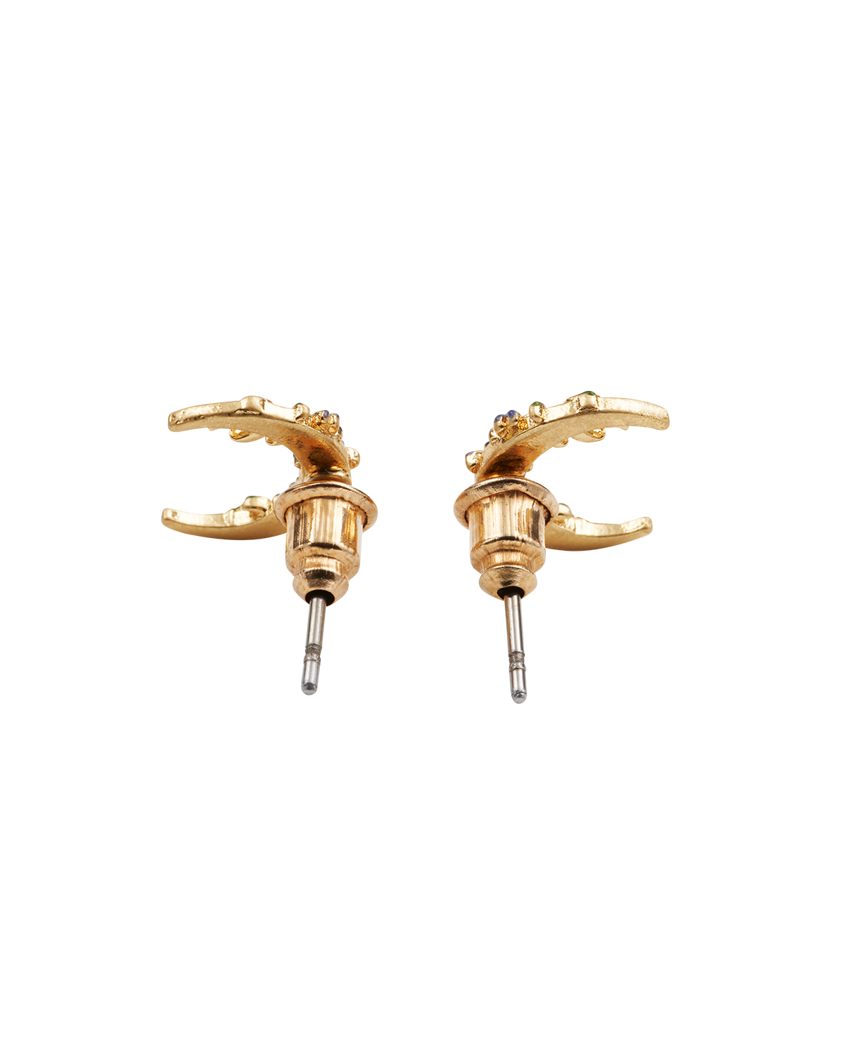 Gold Nightshade Moon Stud Earrings