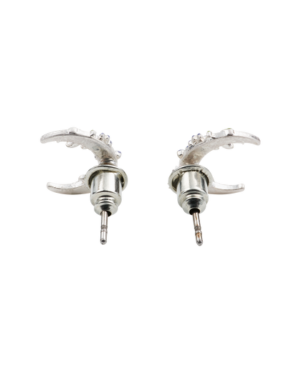 Silver Nightshade Moon Stud Earrings