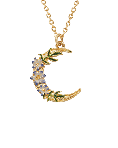 Gold Nightshade Moon Pendant Necklace