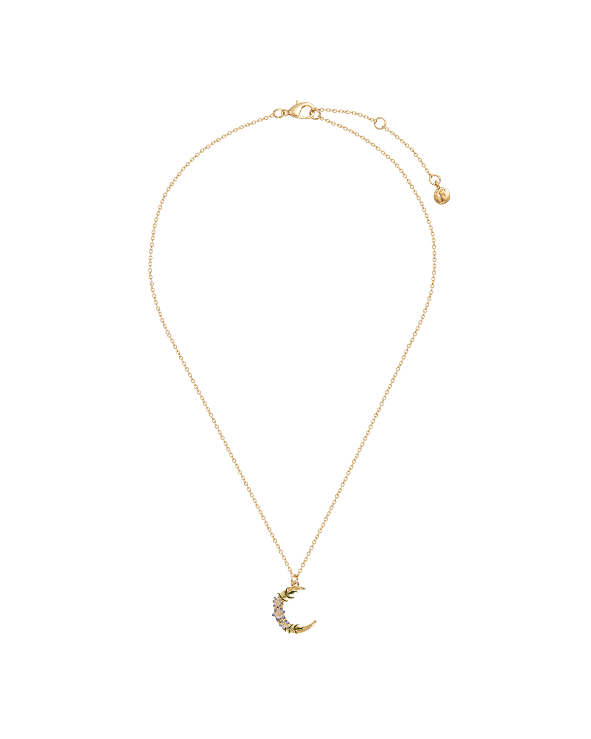 Gold Nightshade Moon Pendant Necklace