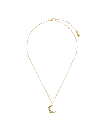 Gold Nightshade Moon Pendant Necklace