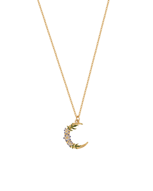 Gold Nightshade Moon Pendant Necklace
