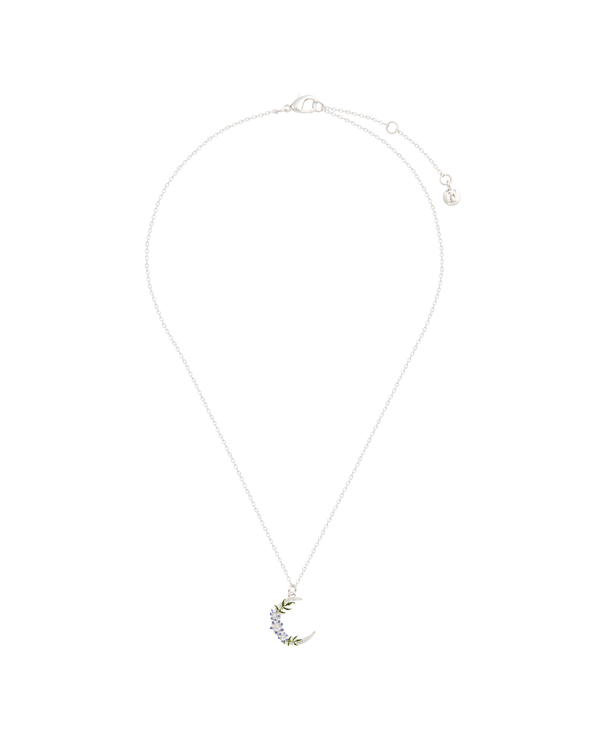 Silver Nightshade Moon Pendant Necklace