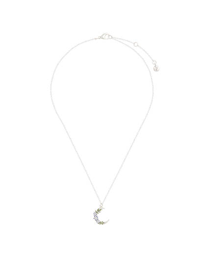 Silver Nightshade Moon Pendant Necklace