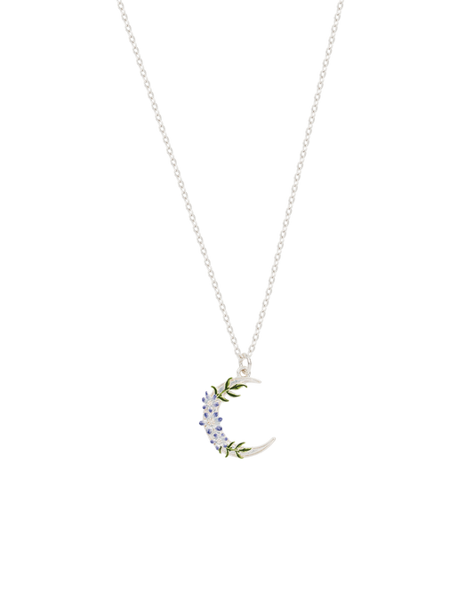Silver Nightshade Moon Pendant Necklace