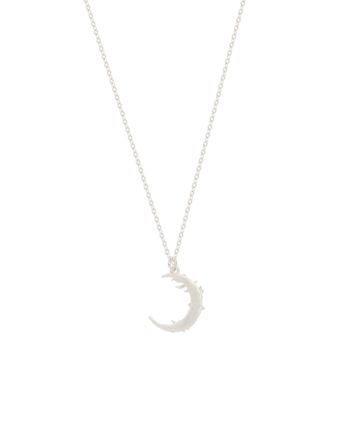 Silver Nightshade Moon Pendant Necklace