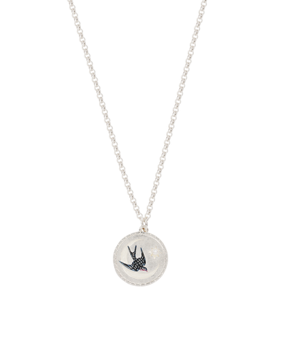 Silver Swallow Spirit Guide Pendant Necklace