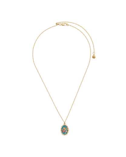 Gold Roses Vintage Framed Necklace