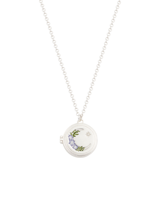 Silver Nightshade Moon Locket Necklace