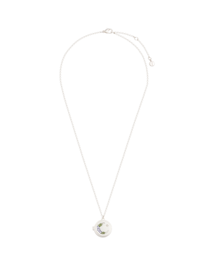 Silver Nightshade Moon Locket Necklace