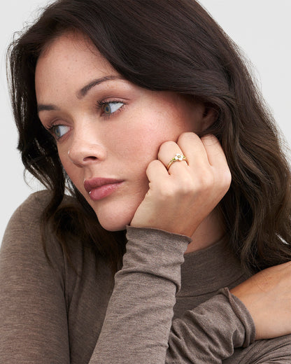 Gold Poppy Anemone Ring