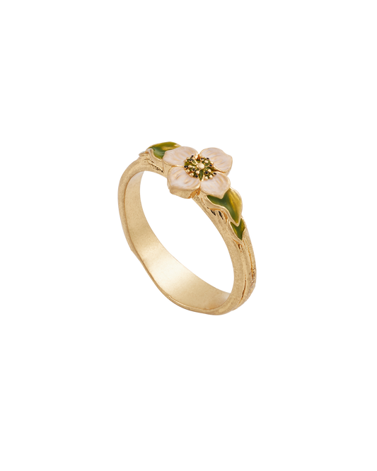 Gold Poppy Anemone Ring