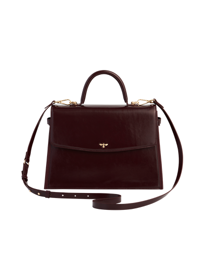 Cherry Red Structured Tote Medium