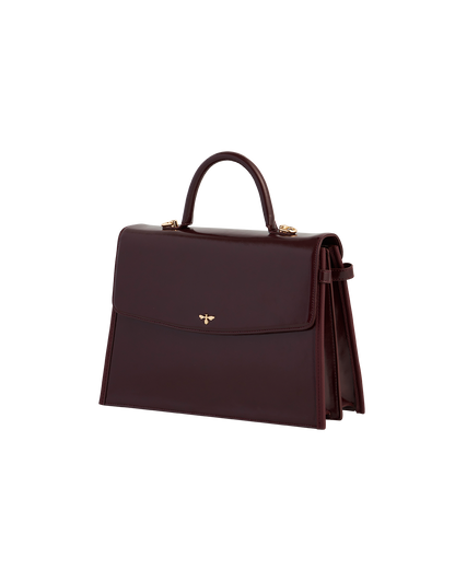 Cherry Red Structured Tote Medium