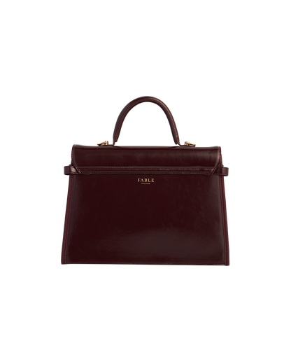 Cherry Red Structured Tote Medium