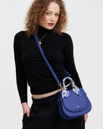 Blue Agnes Top Handle Saddle Bag