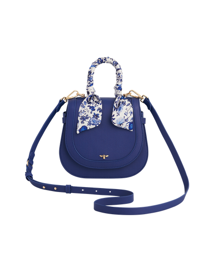 Blue Agnes Top Handle Saddle Bag