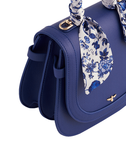 Blue Agnes Top Handle Saddle Bag