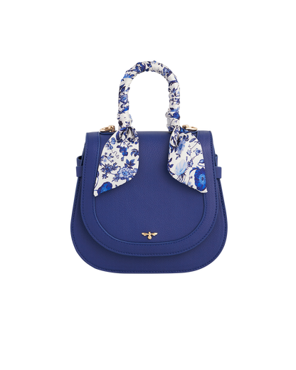 Blue Agnes Top Handle Saddle Bag