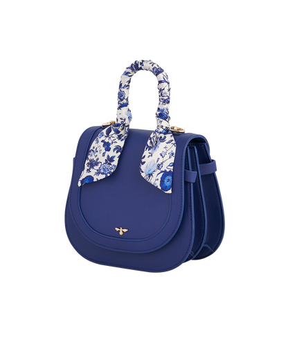 Blue Agnes Top Handle Saddle Bag