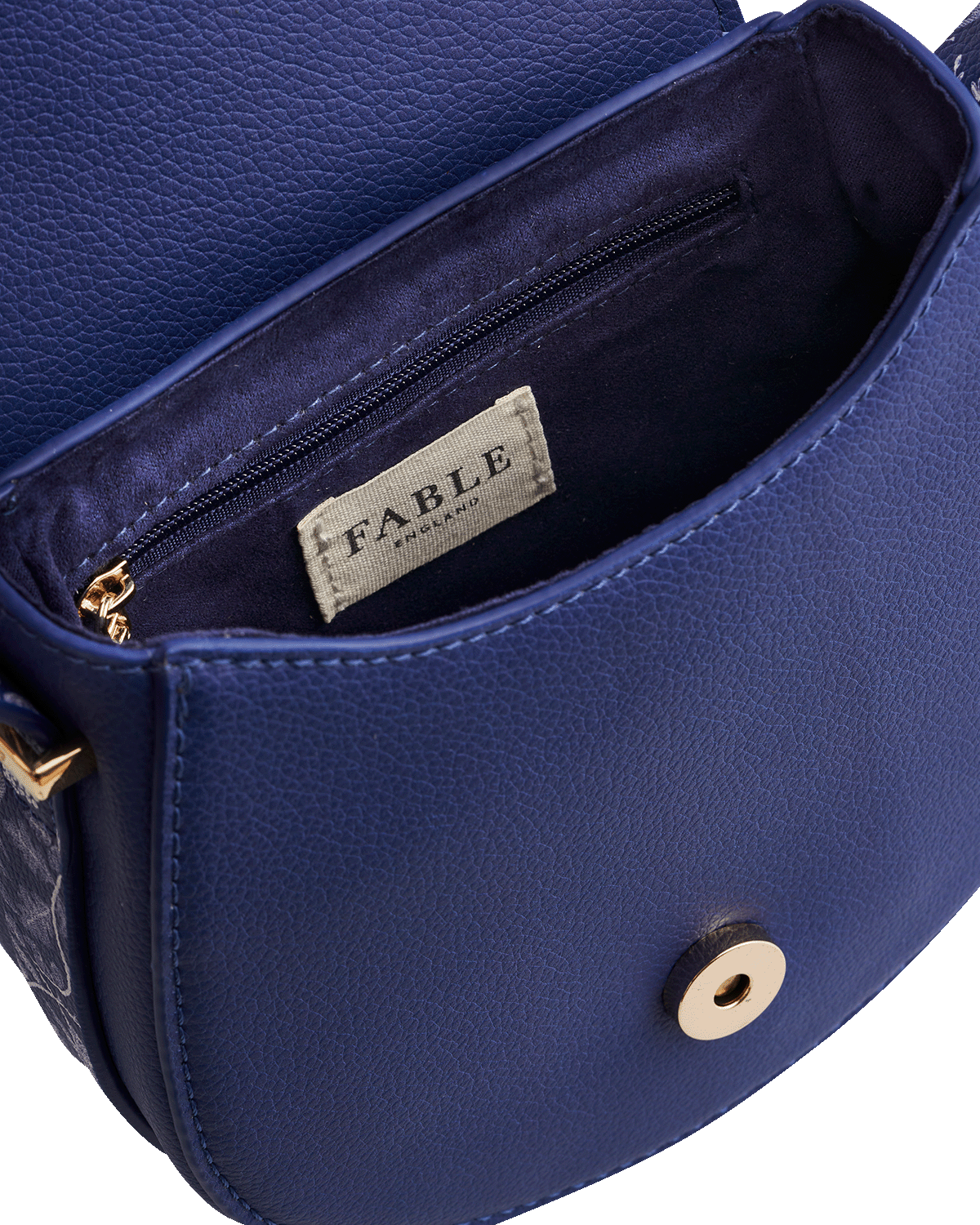 Blue Agnes Floral Saddle Bag