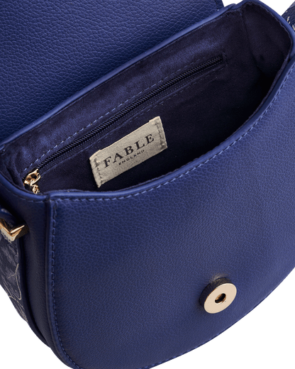 Blue Agnes Floral Saddle Bag