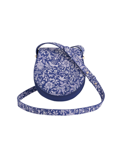 Blue Agnes Floral Saddle Bag