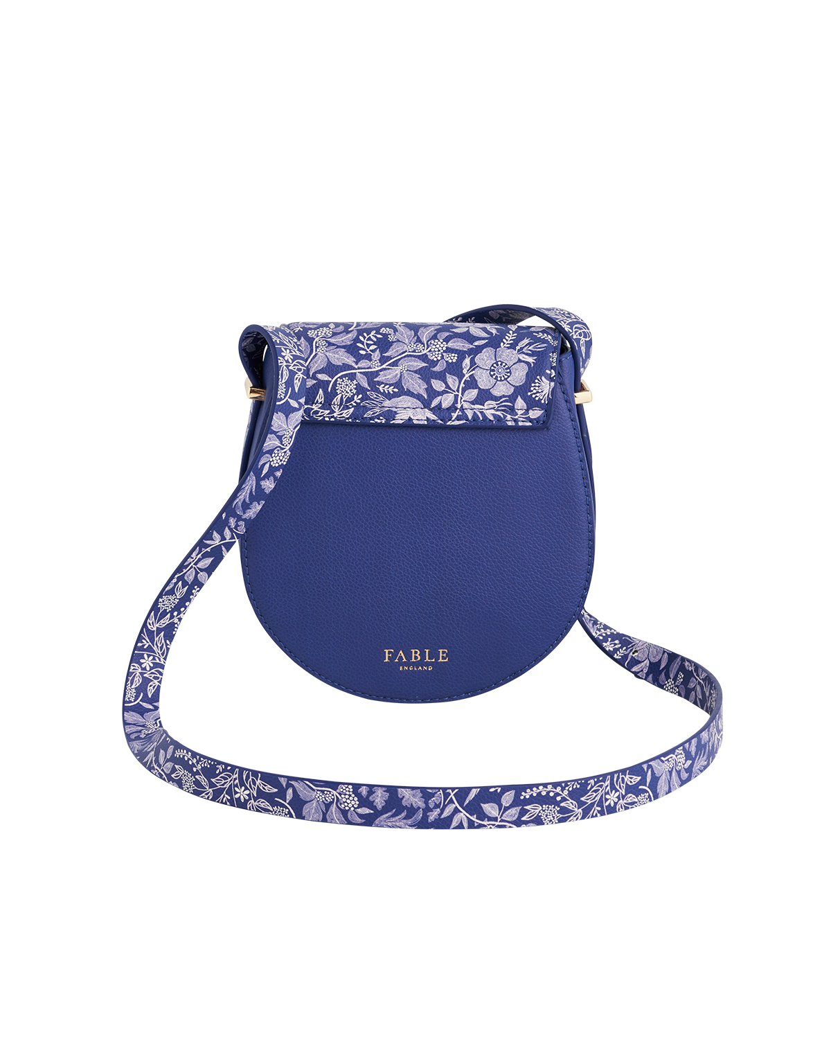 Blue Agnes Floral Saddle Bag