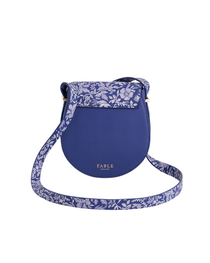 Blue Agnes Floral Saddle Bag