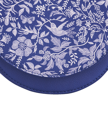Blue Agnes Floral Saddle Bag