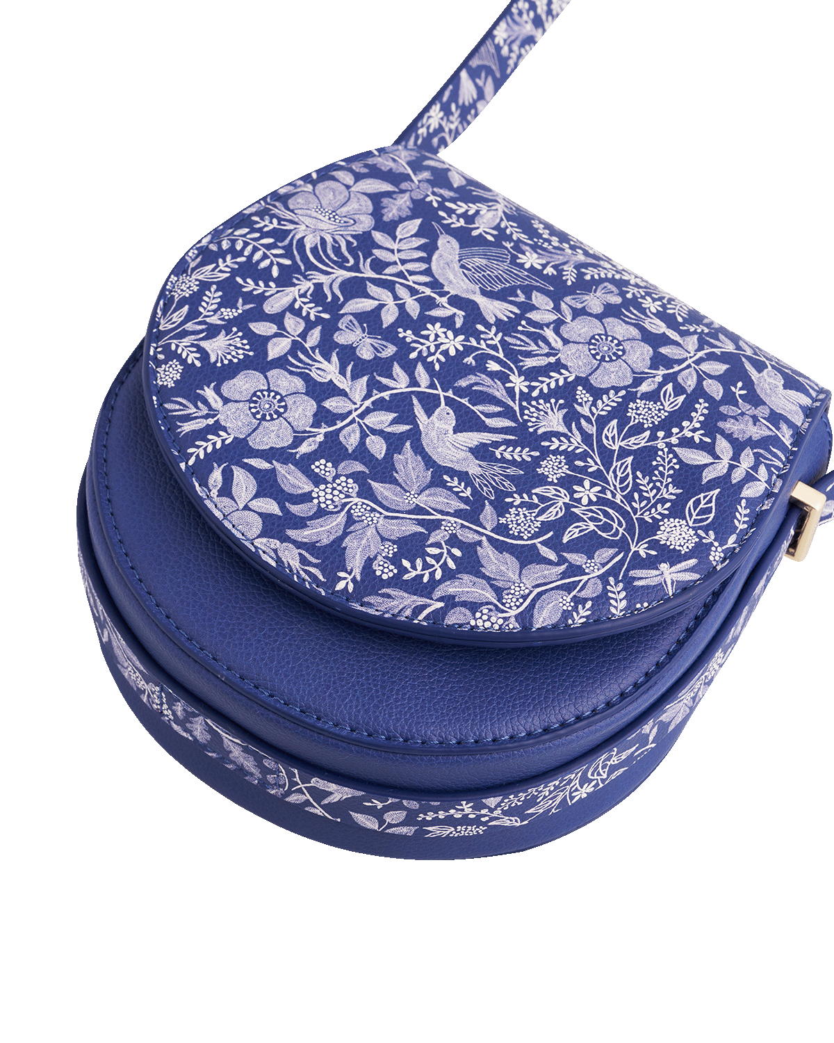 Blue Agnes Floral Saddle Bag