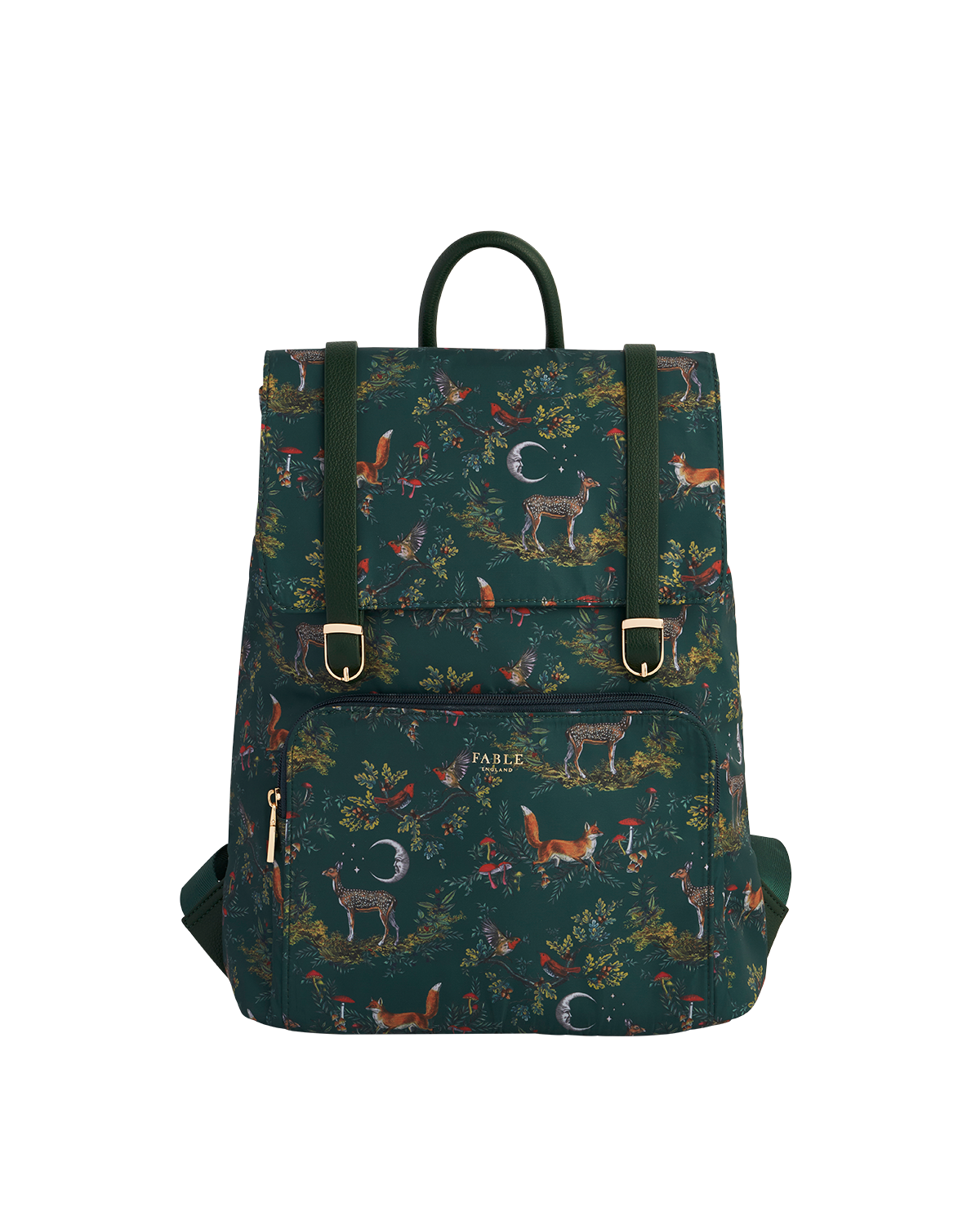 Green Into The Woods Buckle Backpack Medium