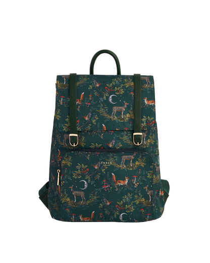 Green Into The Woods Buckle Backpack Medium