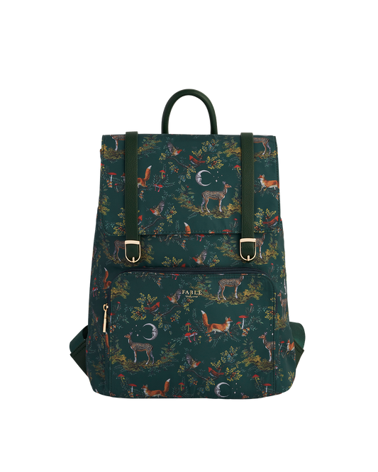 Green Into The Woods Buckle Backpack Medium