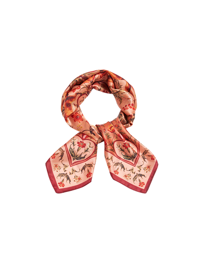 Peach Folksy Fox Tales Square Scarf