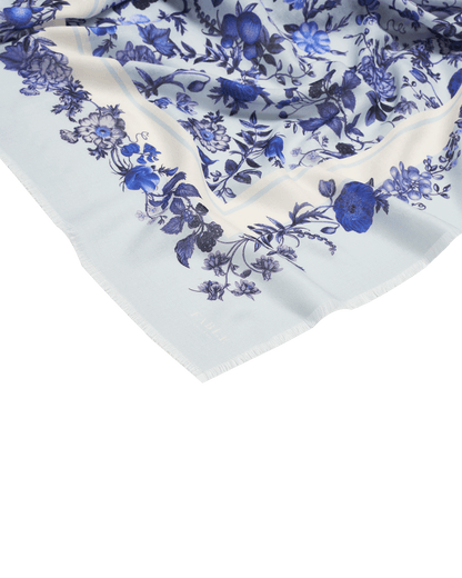 Blue Ditsy Folk Square Scarf