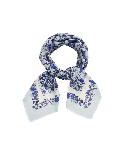 Blue Ditsy Folk Square Scarf