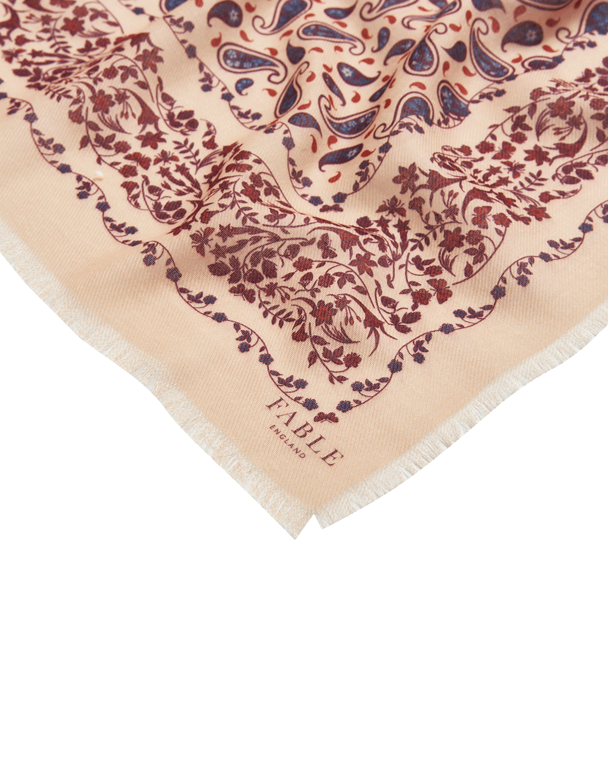 Caramel Paisley Folk Square Scarf