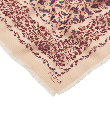 Caramel Paisley Folk Square Scarf