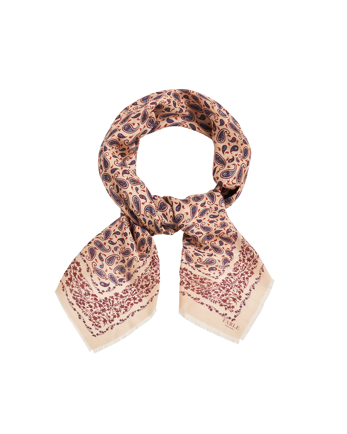 Caramel Paisley Folk Square Scarf