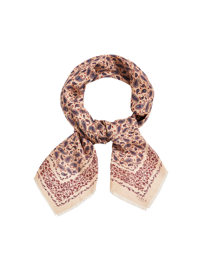 Caramel Paisley Folk Square Scarf