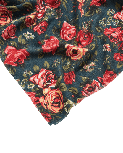 Teal Roses Pashmina Scarf