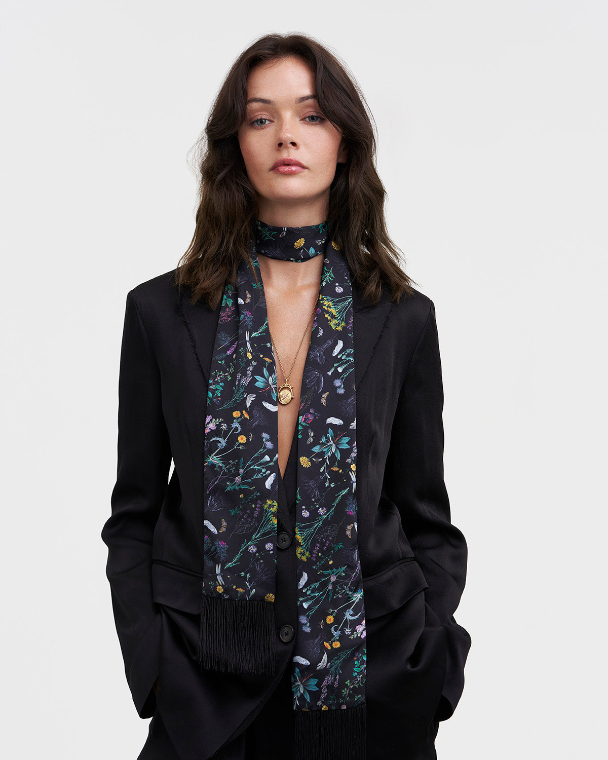 Black Wilderness Silky Scarf