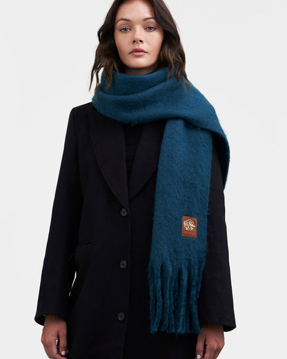 Teal Cosy Boucle Scarf